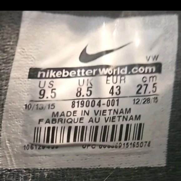 Nike Legend Sneaker 9.5 Blk Beaters Cottagecor Gothic Y2k Boho Normcor [3E] main image 5